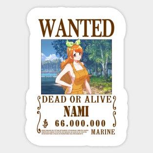 Nami One Piece Wanted Sticker